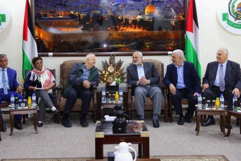 اجتماع وفد الانتخابات مع قيادة حماس والفصائل