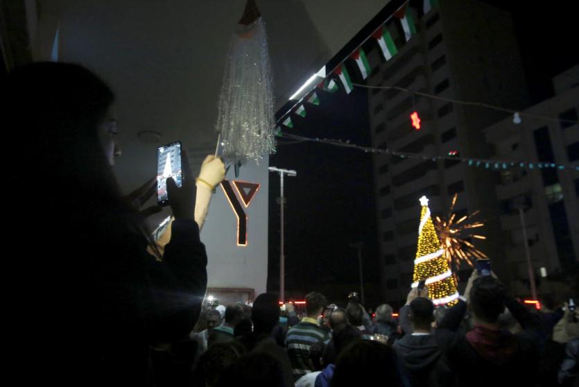 إضاءة شجرة الميلاد في غزة