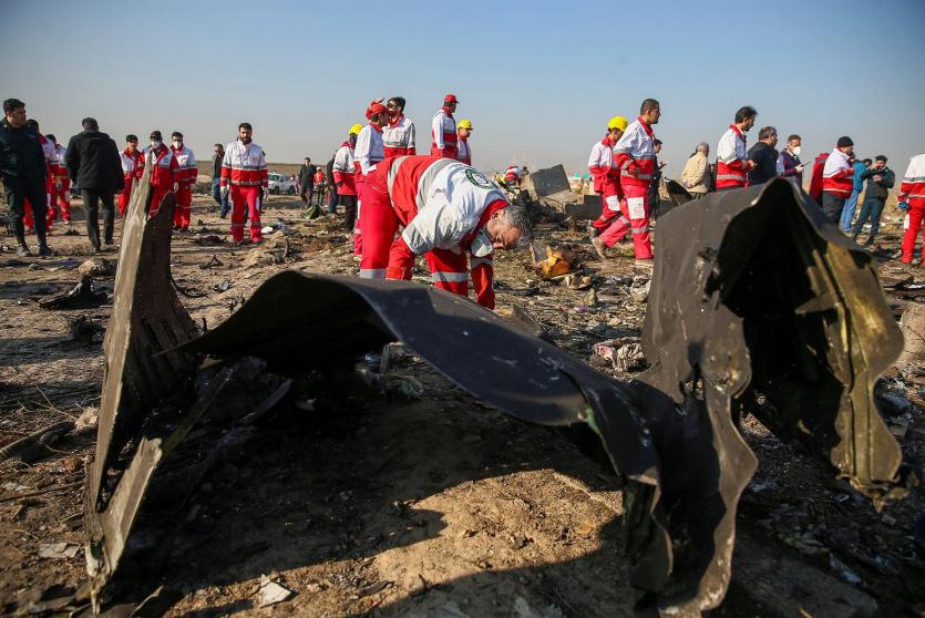 حطام الطائرة الاوكرانية المنكوبة