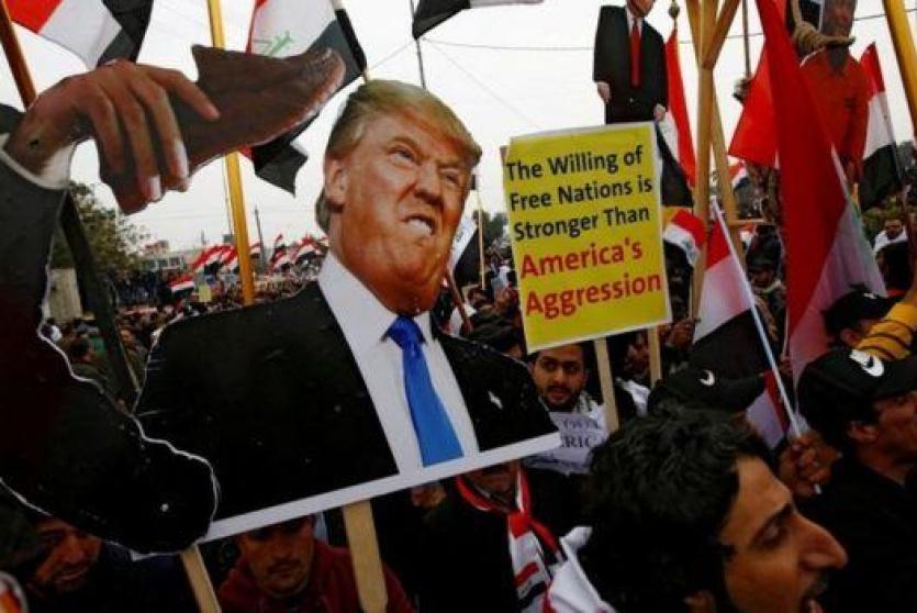 مظاهرات ضد الوجود الامريكي في العراق