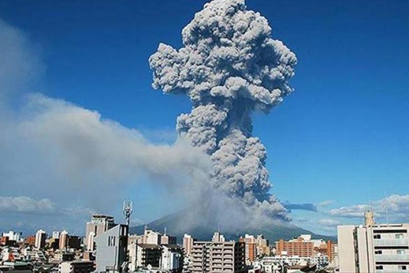 صورة أرشيفية لانفجار بركان ساكوراجيما