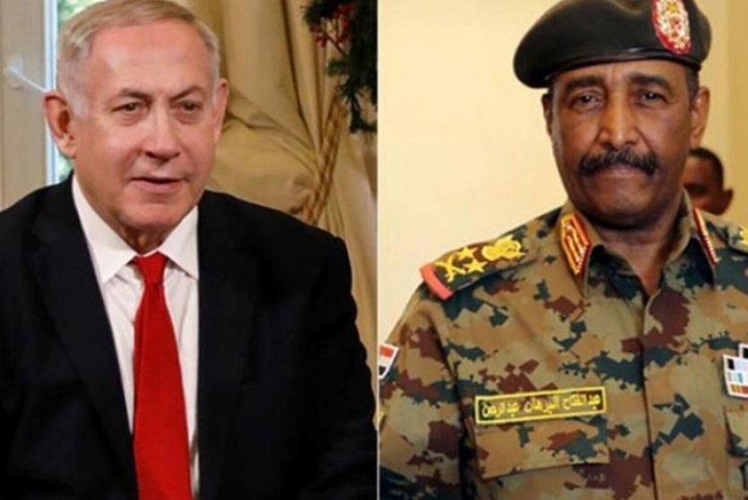 نتنياهو وعبد الفتاح البرهان رئيس مجلس السيادة السوداني