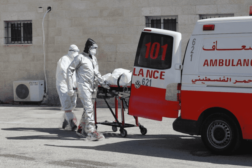 نقل متوفى بكورونا في فلسطين 