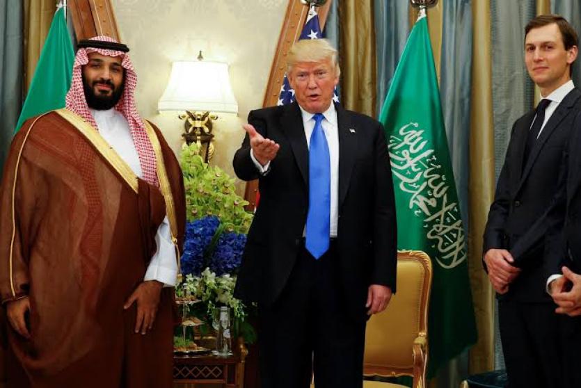 ترامب وصهره  وولي العهد السعودي 