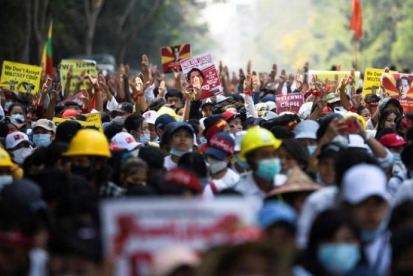 احتجاجات ضد الانقلاب في ميانمار