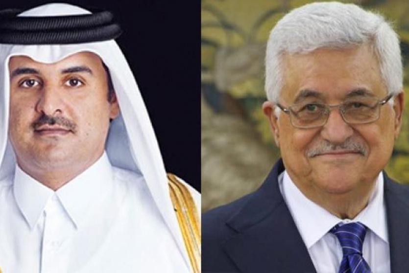 الرئيس محمود عباس وأمير قطر