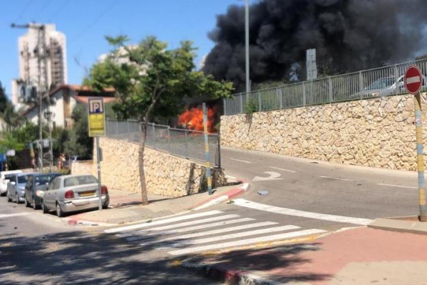 اندلاع حريق في تل أبيب نتيجة صواريخ المقاومة 