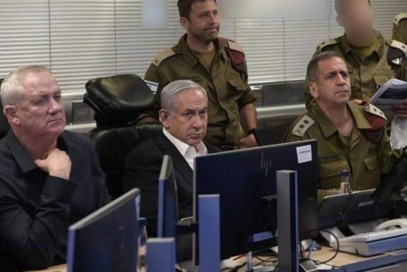 نتنياهو خلال جلسة تقييم للعداون على غزة - ارشيف