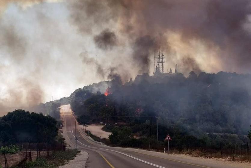 حريق في جبال القدس