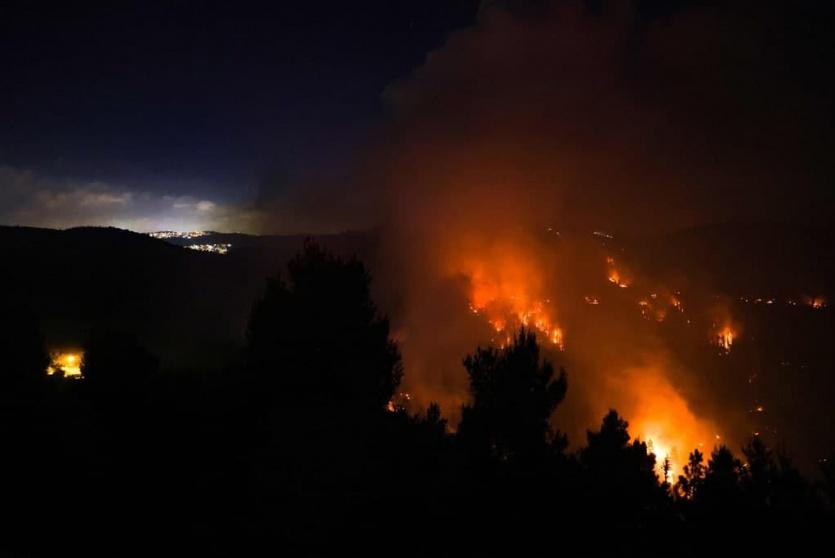 الحرائق في جبال القدس 