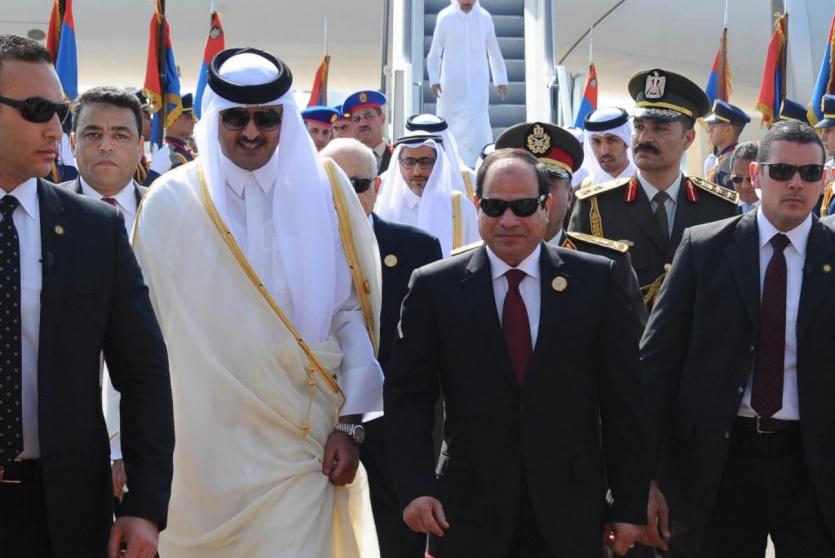 الرئيس المصري وأمير قطر -أرشيف-