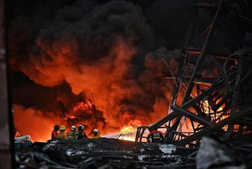 حريق في مصنع بروسيا 