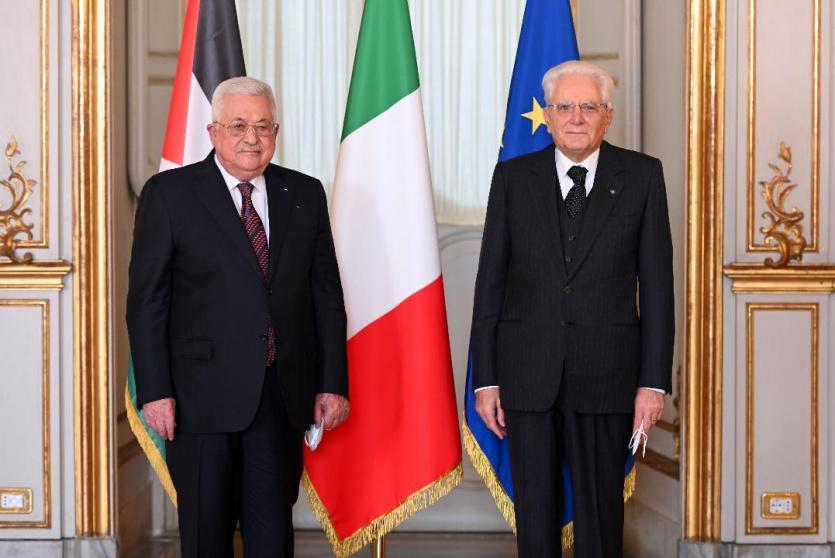 الرئيس عباس ونظيره الإيطالي