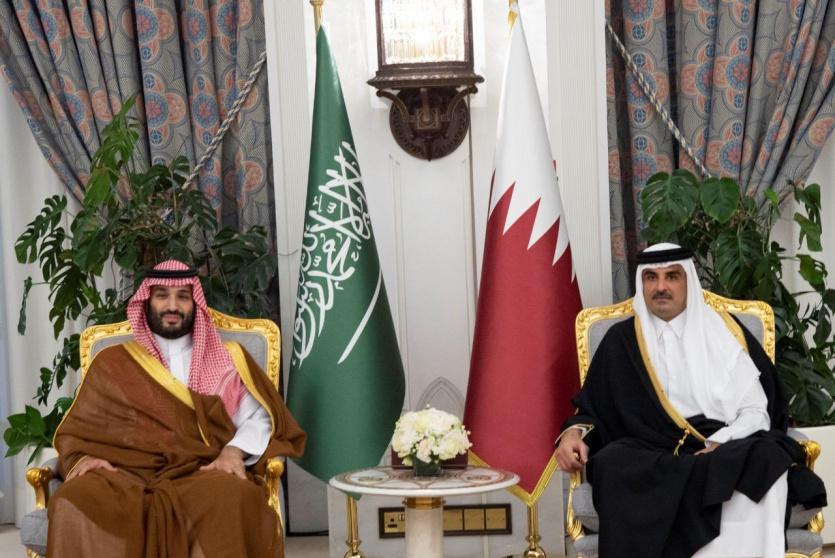 خلال لقاء أمير قطر وولي العهد السعودي