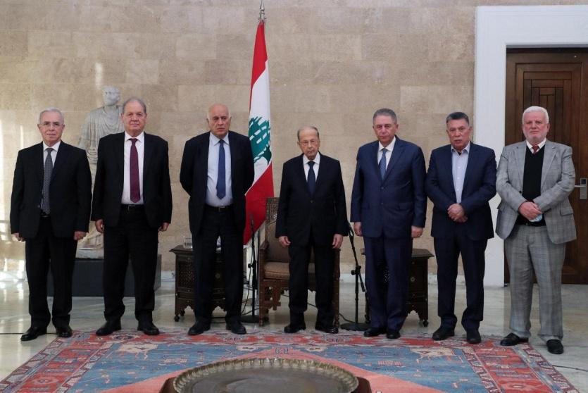 خلال لقاء وفد فتح مع الرئيس اللبناني