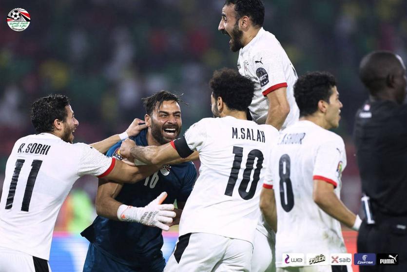 لاعبو منتخب مصر عقب الفوز على الكاميرون