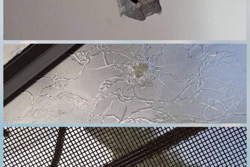 أثر رصاص الاحتلال الذي استهدف منزلاً شرق مدينة خانيونس
