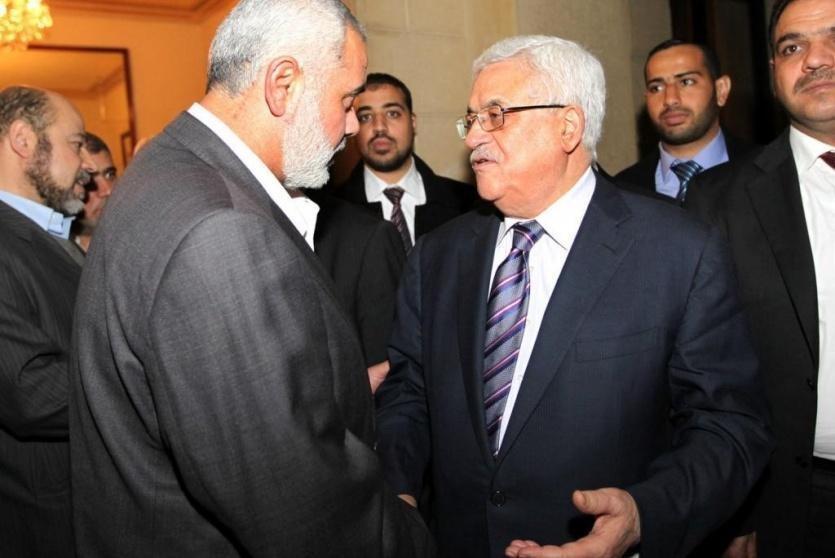 الرئيس محمود عباس ورئيس حركة حماس، إسماعيل هنية