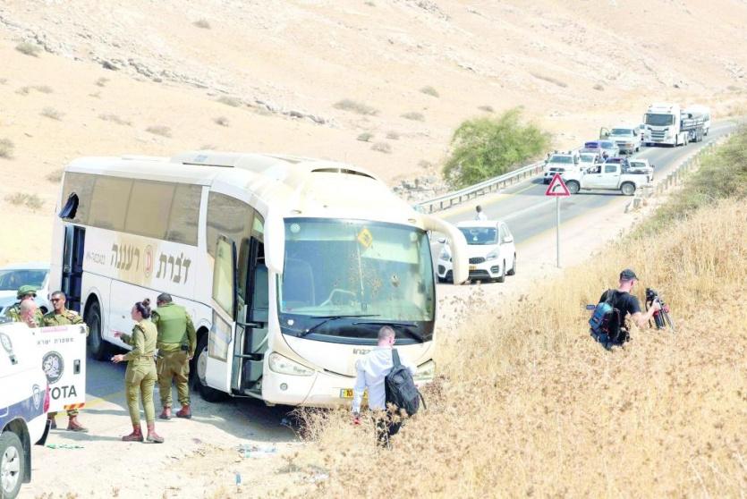 موقع عملية إطلاق النار على حافلة للمستوطنين في غور الأردن