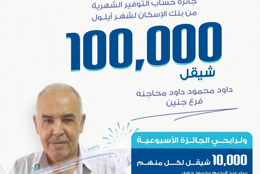 الفائز بجائزة حسابات التوفير لشهر أيلول 2022 الحالي