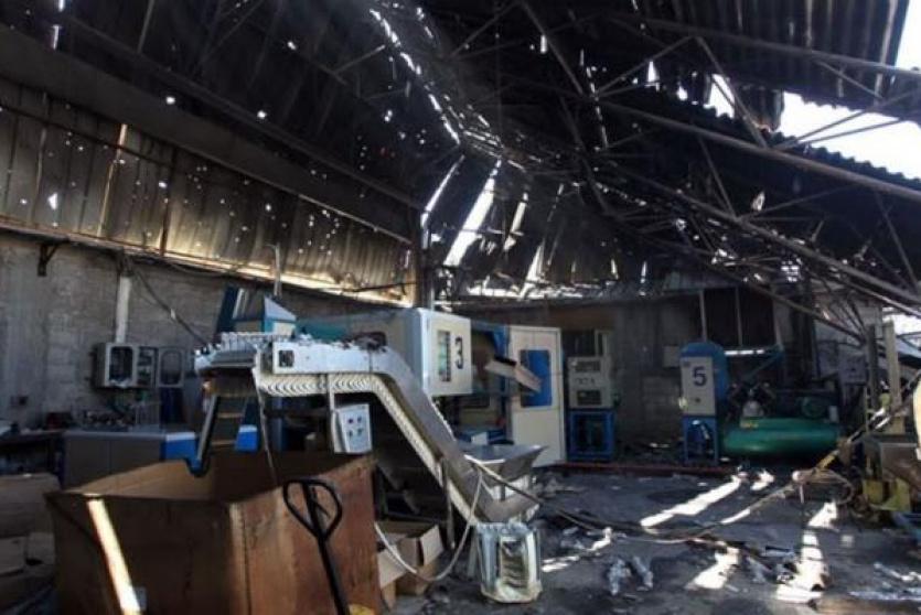 أحد المصانع المتضررة من عدوان الاحتلال على قطاع غزة