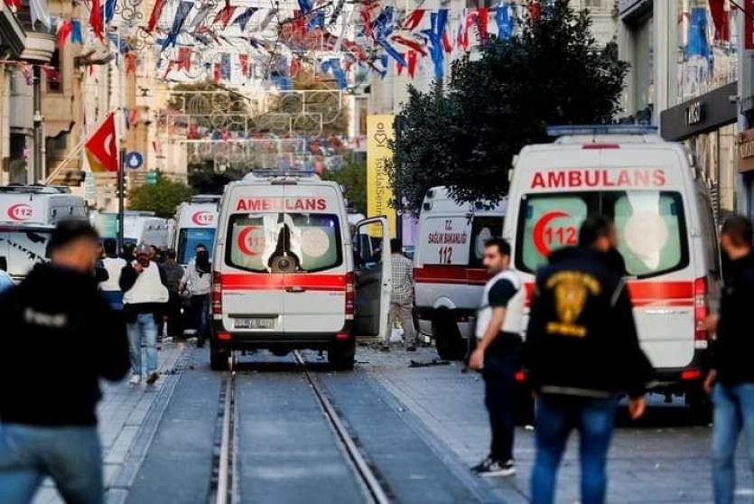من موقع التفجير في اسطنبول