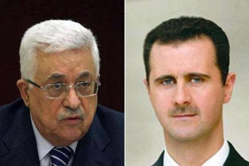 الرئيس السوري بشار الأسد والرئيس محمود عباس -أرشيف-