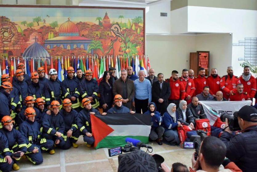 فريق فلسطيني يتوجه إلى تركيا وسوريا لمساعدة المتضررين