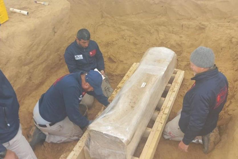  اكتشاف تابوت روماني مصنوع من الرصاص شمال قطاع غزة