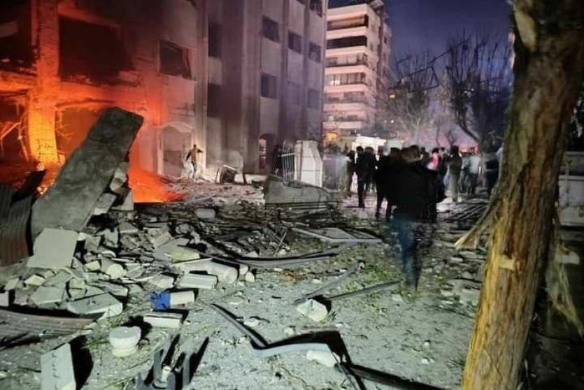 جانب من القصف الإسرائيلي على دمشق