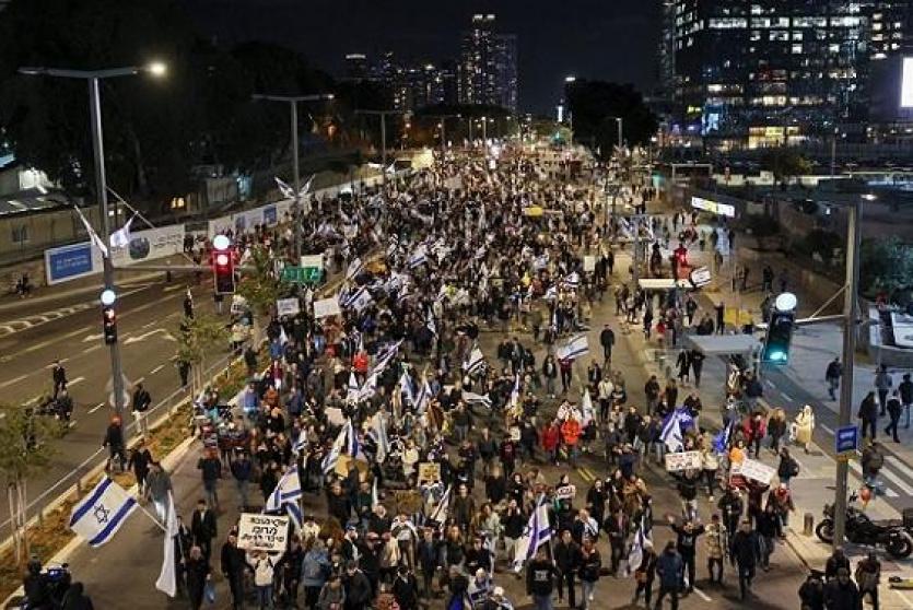 من مظاهرة اليمين في تل أبيب