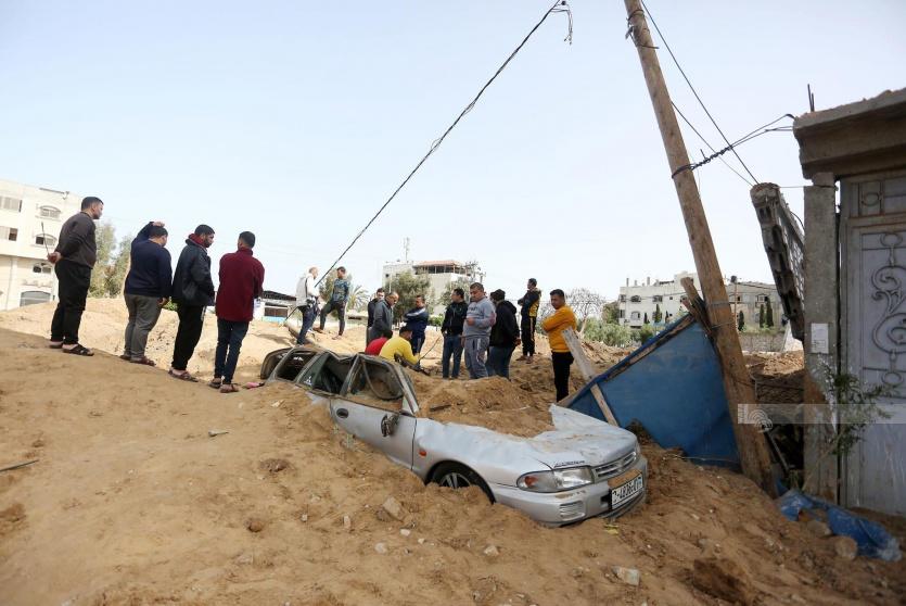 اثار القصف على غزة