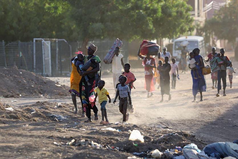 نازحين جراء المعارك في السودان