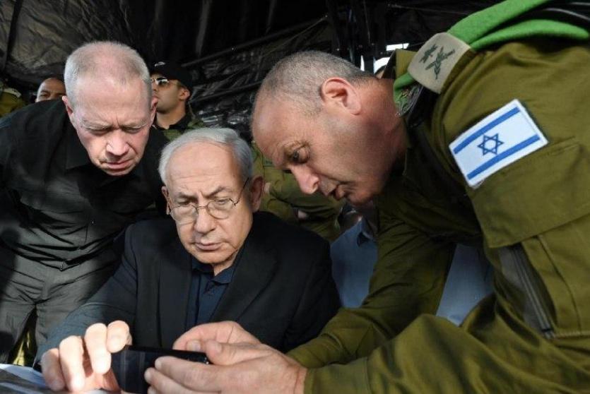 بنيامين نتنياهو في جلسة تقييم أمني خلال العدوان على غزة