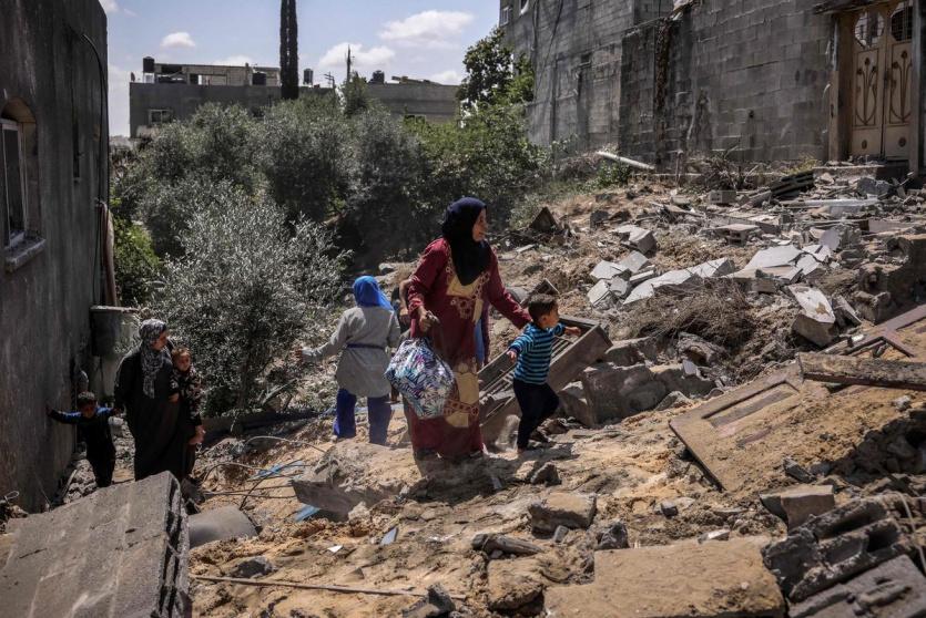 آثار القصف في غزة 