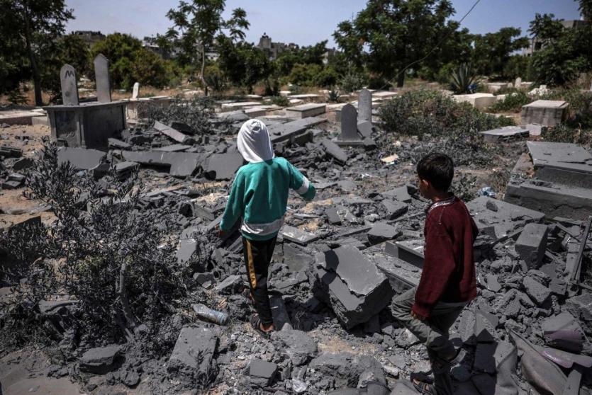 آثار القصف على في غزة 