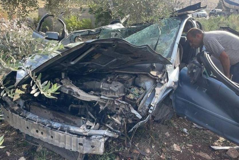 حادث سير  وقع على دوار بلدة بلعا شرق طولكرم