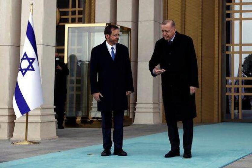 هرتسورغ لأردوغان: مقتنع بأننا سنواصل العمل معا لتقوية علاقاتنا