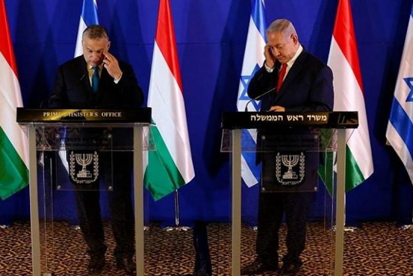 رئيس الوزراء الإسرائيلي بنيامين نتنياهو ونظيره المجري فيكتور أوربان