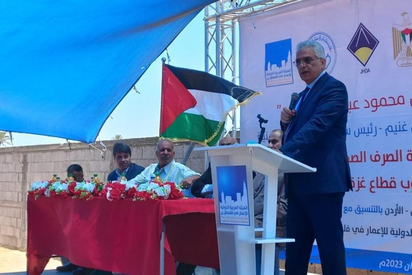 رئيس سلطة المياه مازن غنيم، يفتتح مشاريع مائية في قطاع غزة