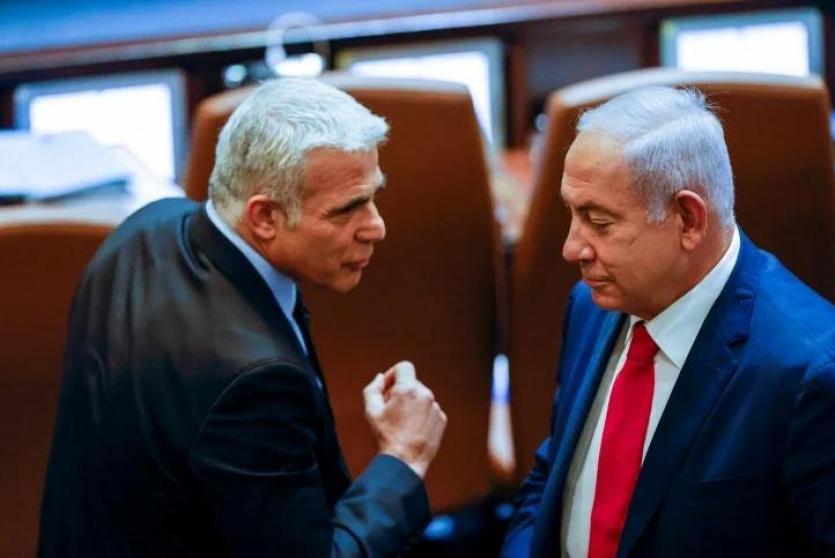رئيس المعارضة الإسرائيلية، يائير لبيد ورئيس الحكومة بنيامين نتنياهو
