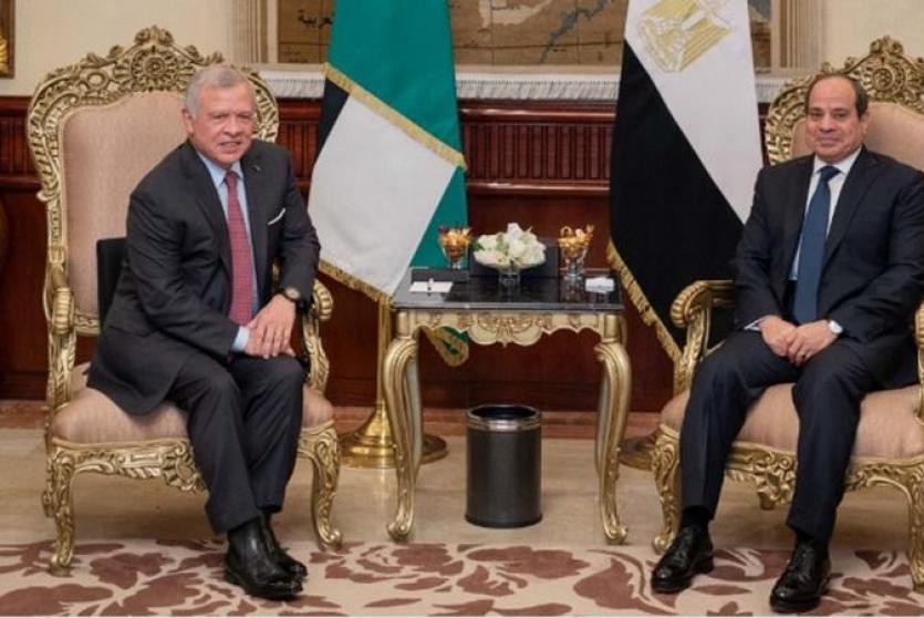 العاهل الأردني والرئيس المصري يؤكدان ضرورة الاستمرار بالضغط لوقف إطلاق النار في غزة