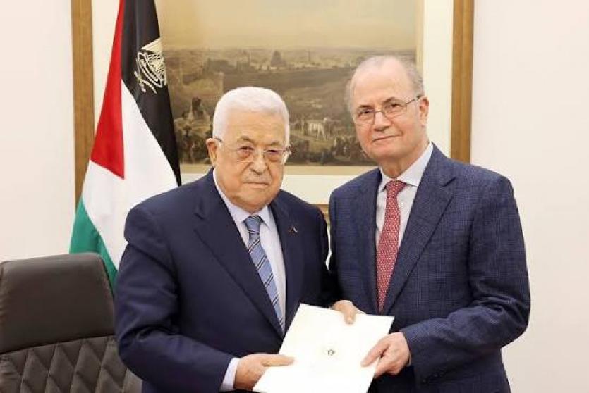 الرئيس محمود عباس ورئيس الوزراء محمد مصطفى 