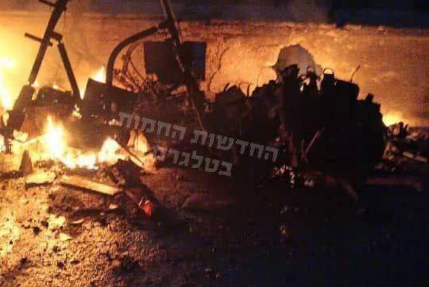 مركبة عسكرية إسرائيلية تم قصفها