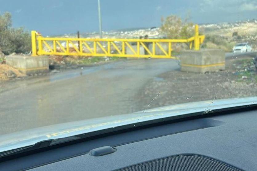 صورة لبوابة أغلقها الاحتلال غرب رام الله اليوم