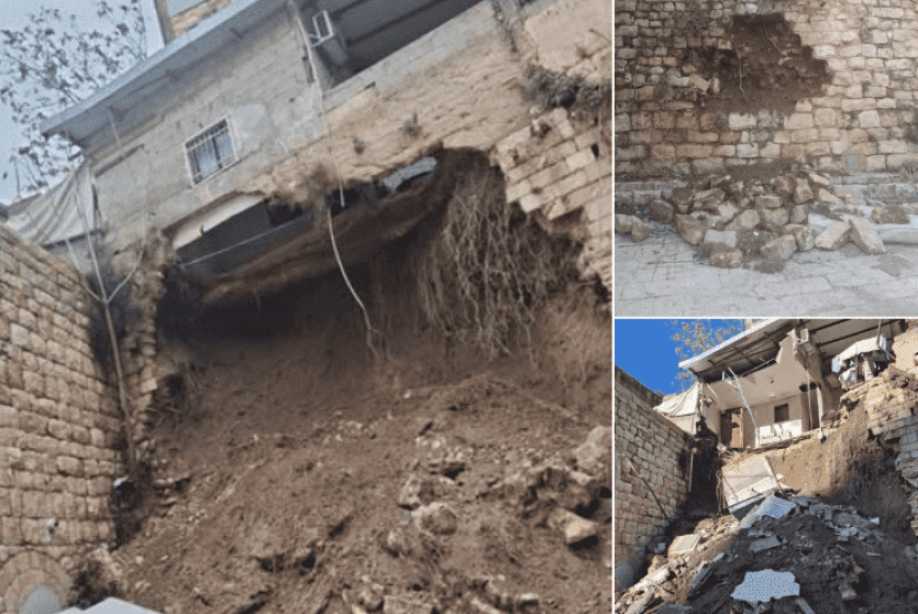 إخلاء ثلاث أسر من عائلة أبو صبيح بعد انهيار جزئي للمنازل نتيجة حفريات الاحتلال