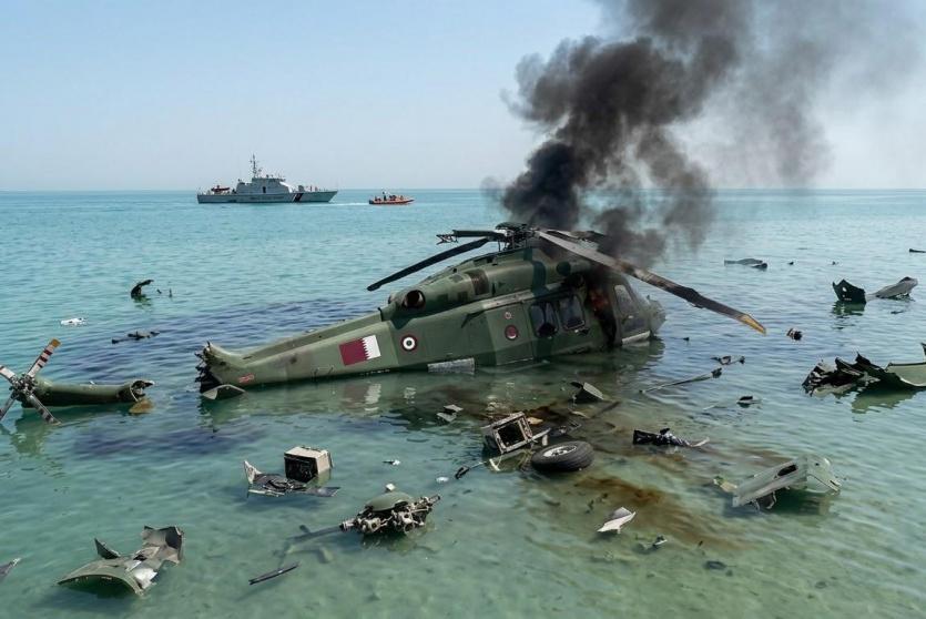 سقوط مروحية قطر