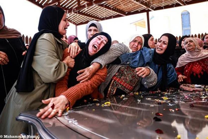 وداع شهيد ارتقى جراء عدوان المستوطنين في قرية المغير