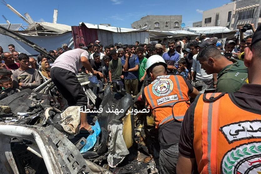 من مكان استهداف المركبة في خانيونس
