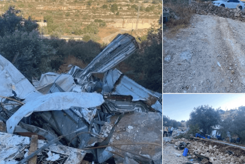 الاحتلال يهدم مسلخا للدواجن في قرية راس كركر غرب رام الله